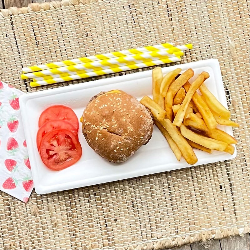 Outside the Box Papers Biodegradable Sugarcane Bagasse Plates - Rectangle - 10" x 5" - Heavyweight - 50 Pack - Image 3